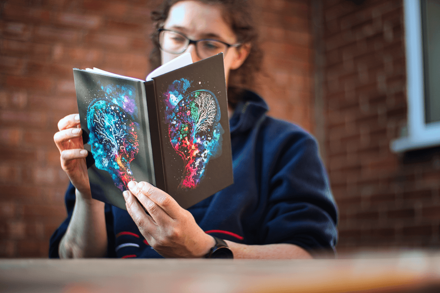 Cosmic Thinker - Hardcover Notebook - Colourful Brain Notebook for Neuroscience Enthusiasts_Paper products_BioBrainBuddies_