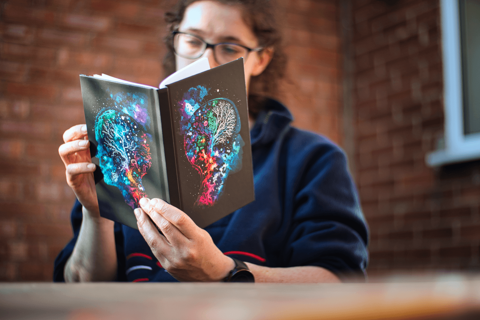 Cosmic Thinker - Hardcover Notebook - Colourful Brain Notebook for Neuroscience Enthusiasts_Paper products_BioBrainBuddies_