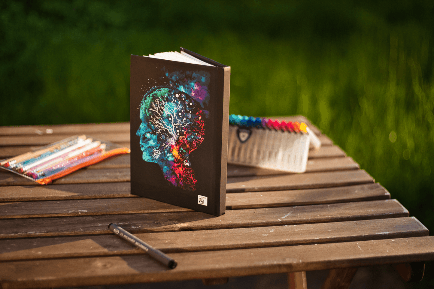 Cosmic Thinker - Hardcover Notebook - Colourful Brain Notebook for Neuroscience Enthusiasts_Paper products_BioBrainBuddies_