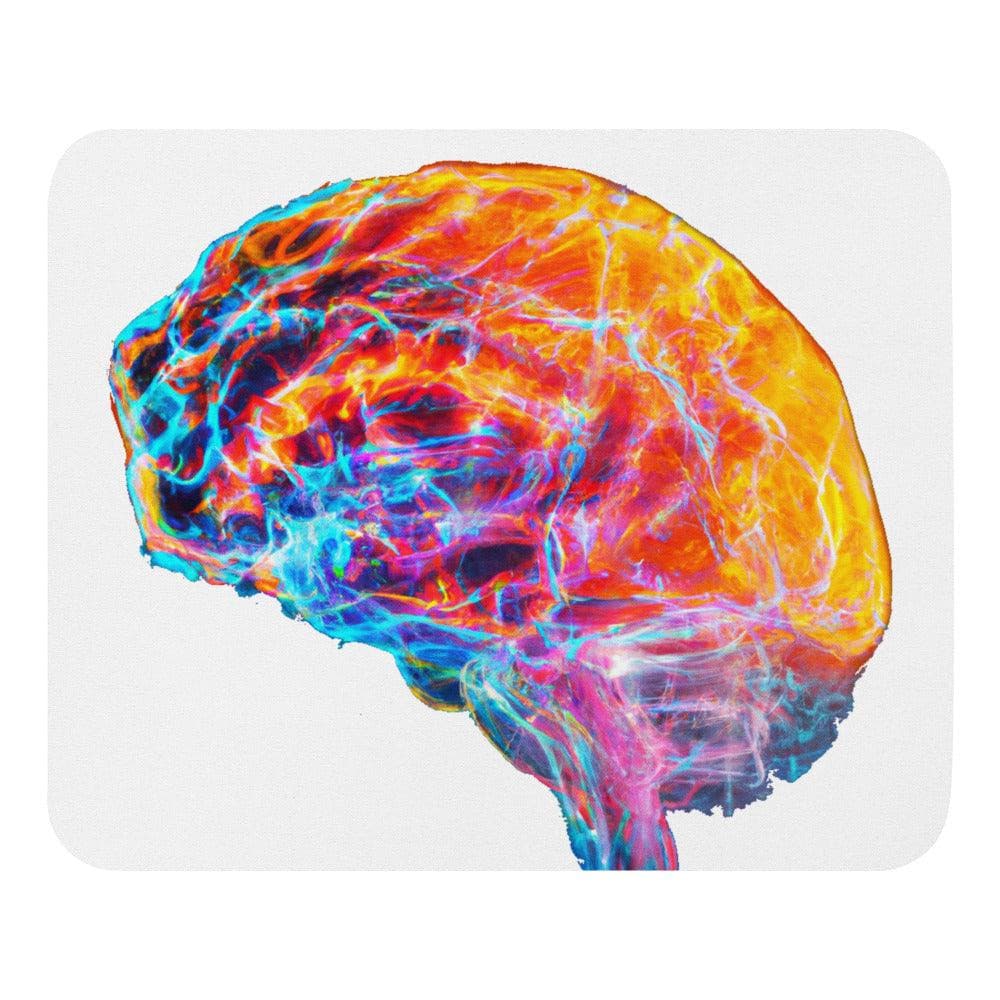 Brainstorm - Mouse pad - Vibrant Colourful Brain Design__BioBrainBuddies_