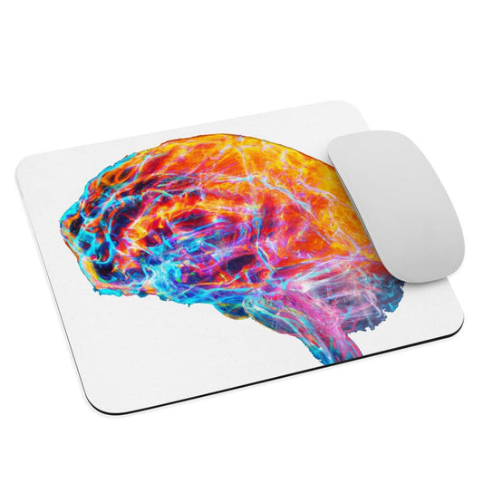 Brainstorm - Mouse pad - Vibrant Colourful Brain Design__BioBrainBuddies_
