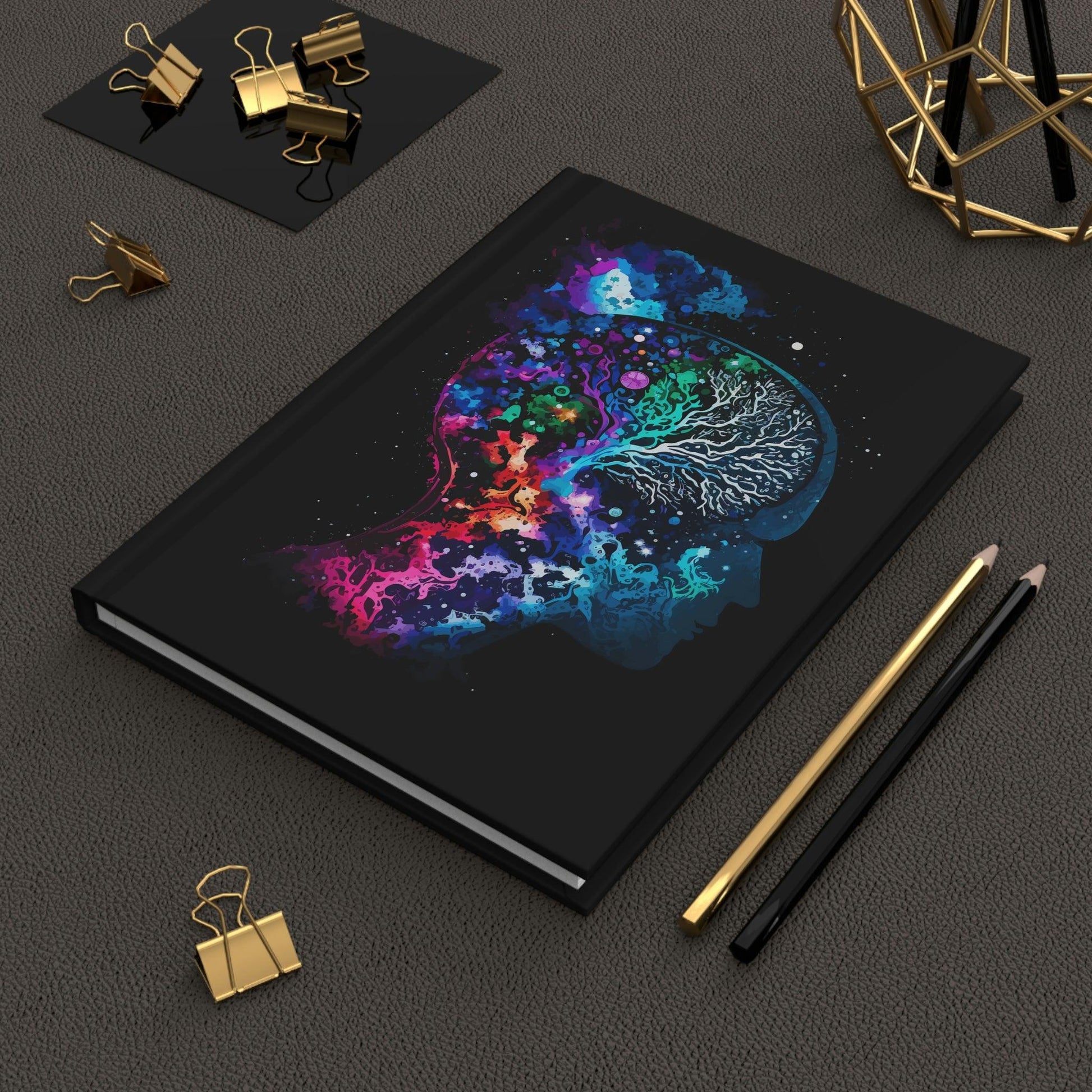 Cosmic Thinker - Hardcover Notebook - Colourful Brain Notebook for Neuroscience Enthusiasts_Paper products_BioBrainBuddies_